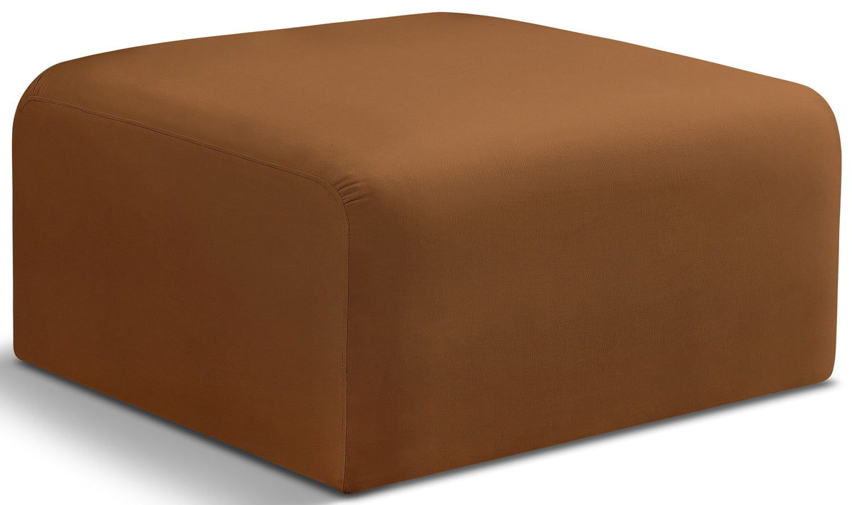 Arc - Velvet Ottoman - Saddle
