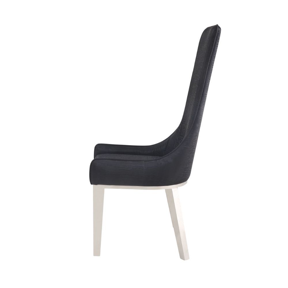 Gianna - Side Chair (Set of 2) - Black Velvet & Stainless Steel