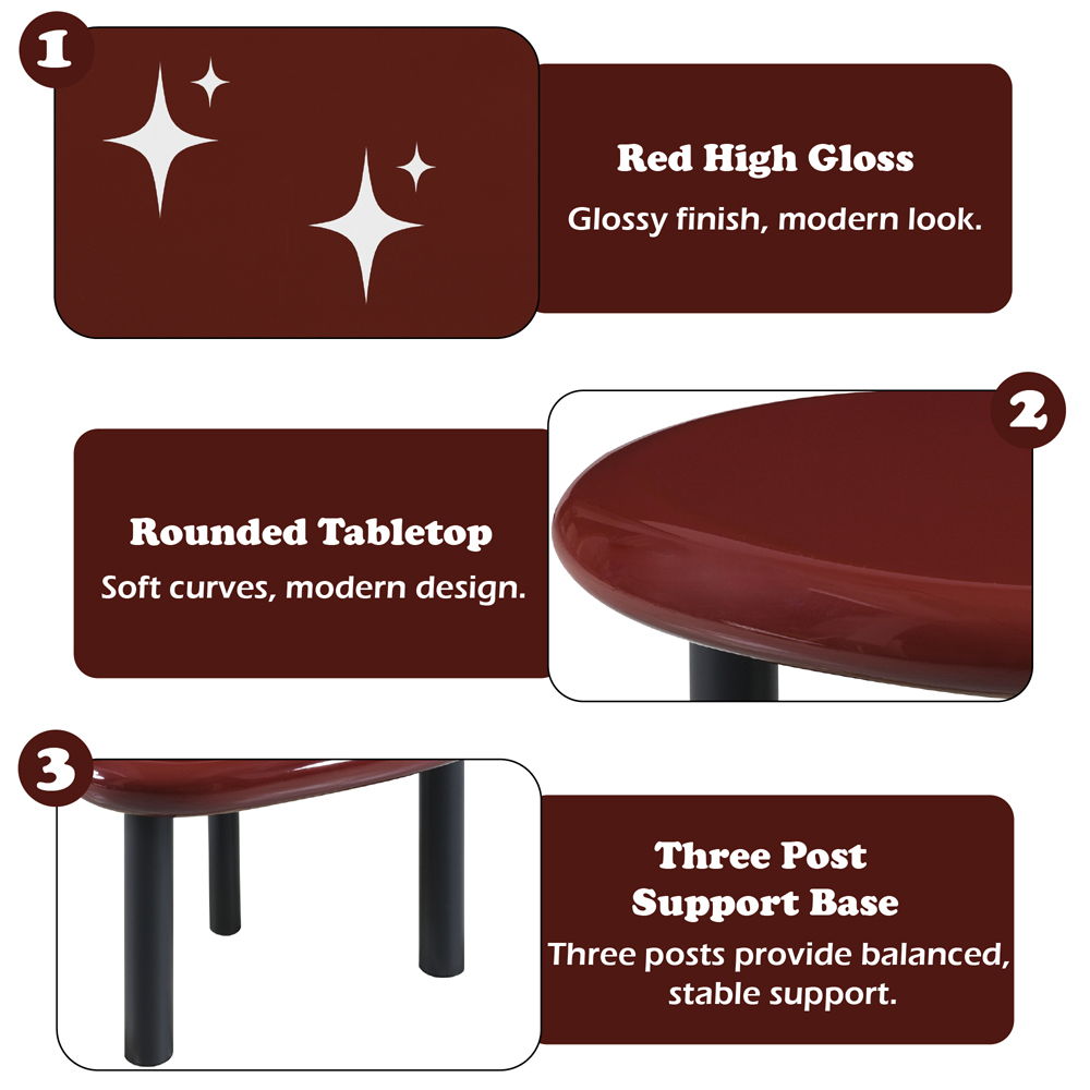 Eddie - End Table - Red High Gloss