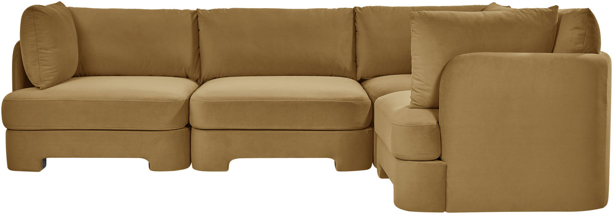 Hammond - Velvet Performance Fabric Upholstered 4 Piece Sectional