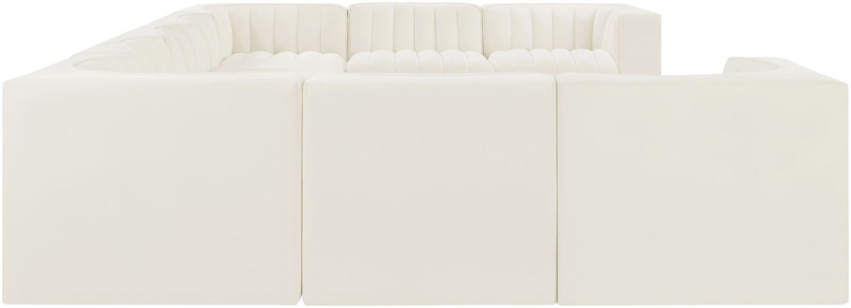 Rummi - Velvet Performance Fabric Upholstered 9 Piece Modular Sectional