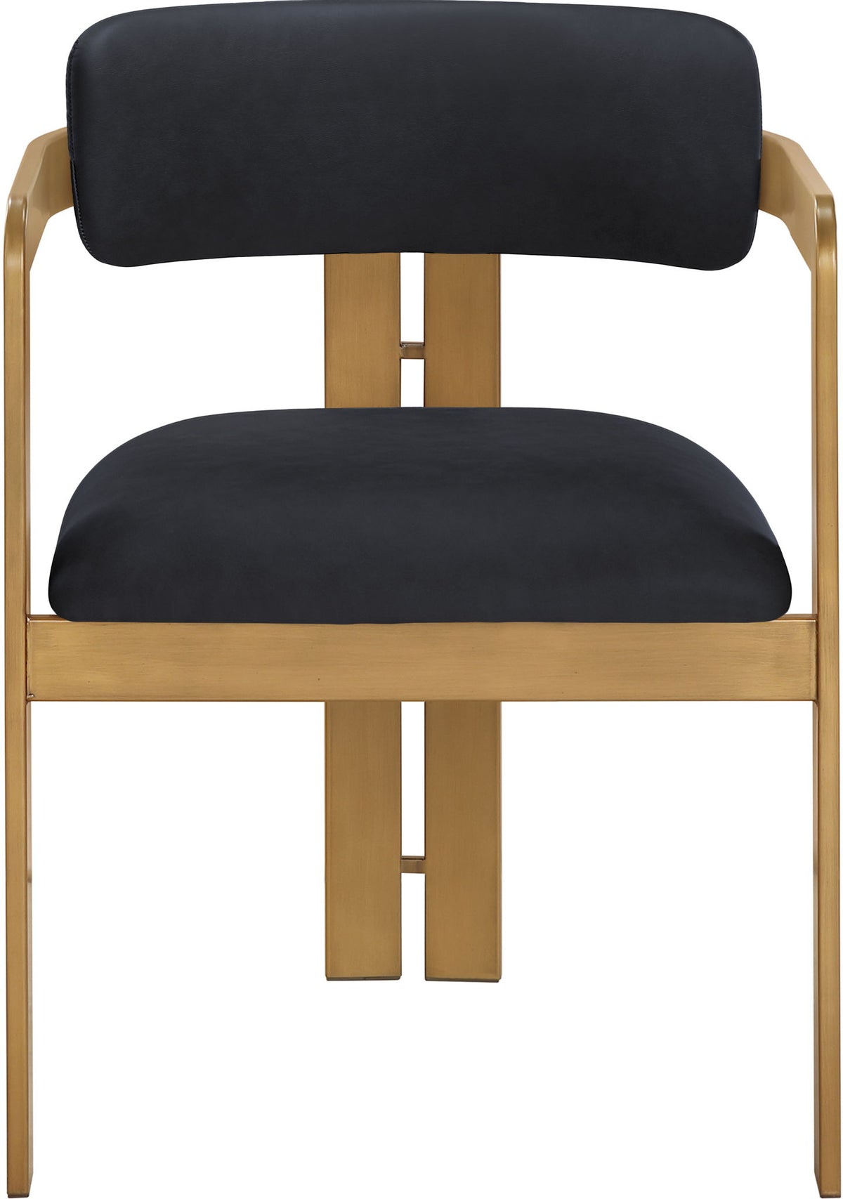 Aurum - Vegan Leather Upholstered Dining Chair With Brushed Brass Base (Set of 2)