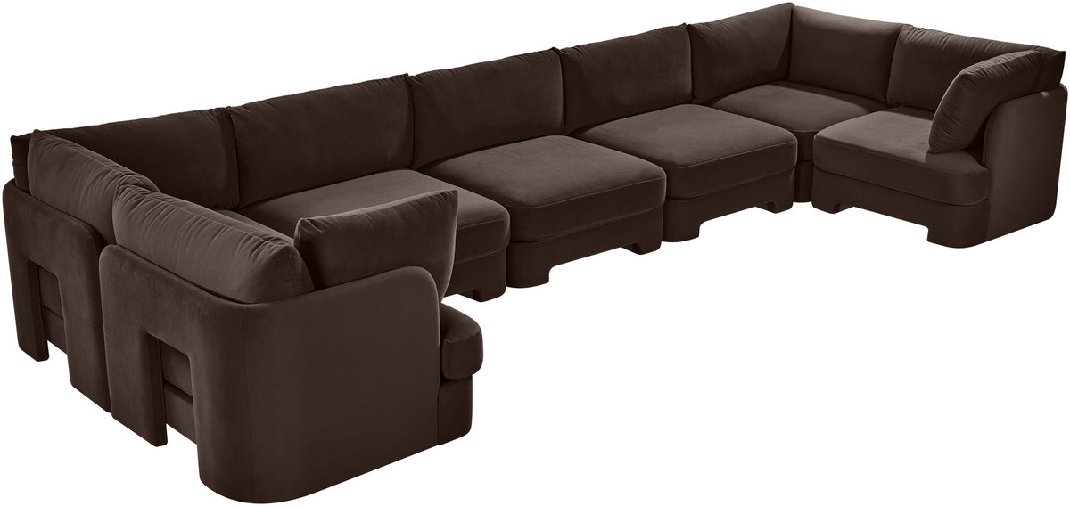 Hammond - Velvet Performance Fabric Upholstered 7 Piece U-Shaped Sectional