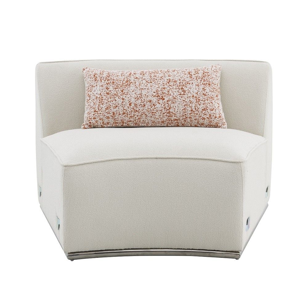 Sahara - Sectional Sofa With 3 Pillows - Beige Boucle