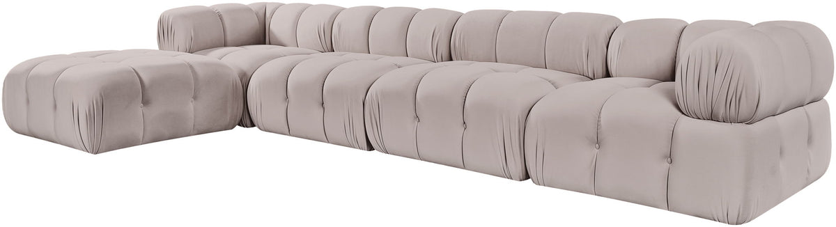 Orin - Fabric Velvet 5 Piece Modular Sectional