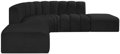 Arc - Boucle Fabric 6 Piece Corner Modular Sofa