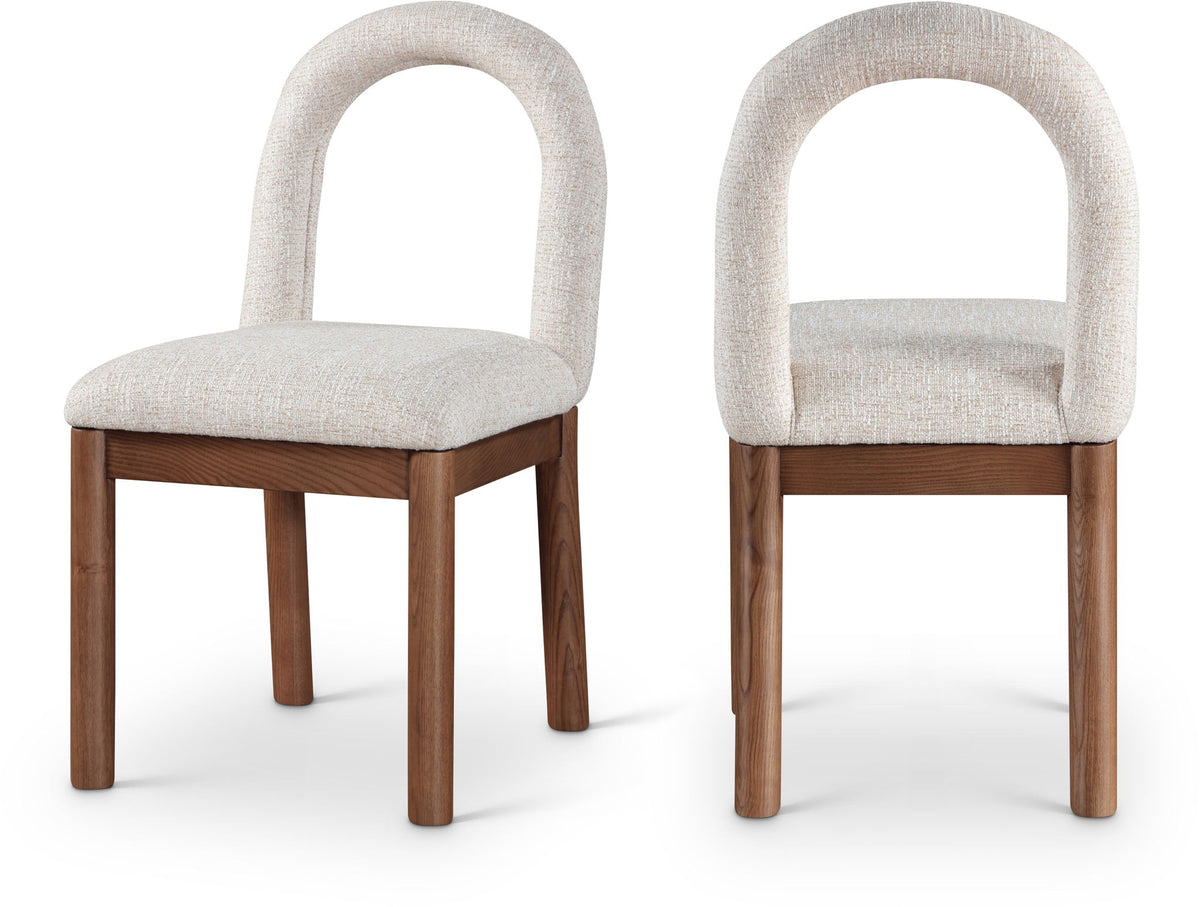 Conrad - Linen Dining Chair With Brown Legs