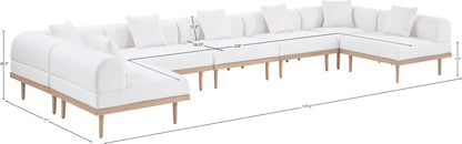 Laguna - 7 Piece Resilient Water Resistant Fabric 142" Upholstered Outdoor Patio Modular Sectional