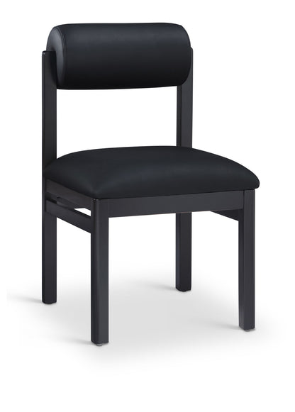 Roundhill - Faux Leather Dining Chair (Set of 2) - Black Frame