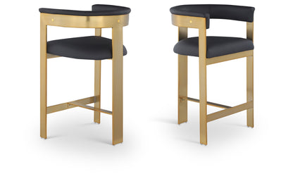 Romeo - Faux Leather Counter Stool With Gold Base (Set of 2)