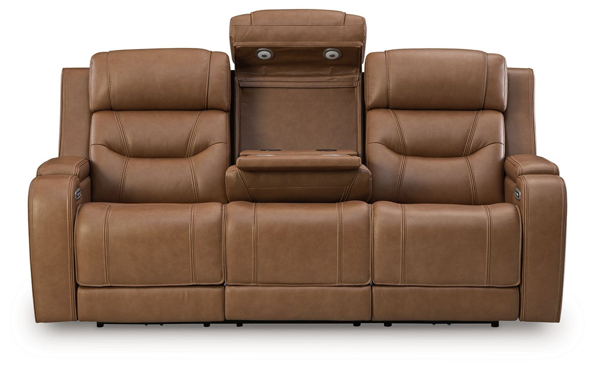 Knightington - 3 Pc. - Power Reclining Sofa, Loveseat And Recliner - Caramel