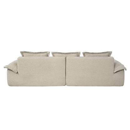 Jesse - Oversized Sofa With 6 Pillows - Beige Linen