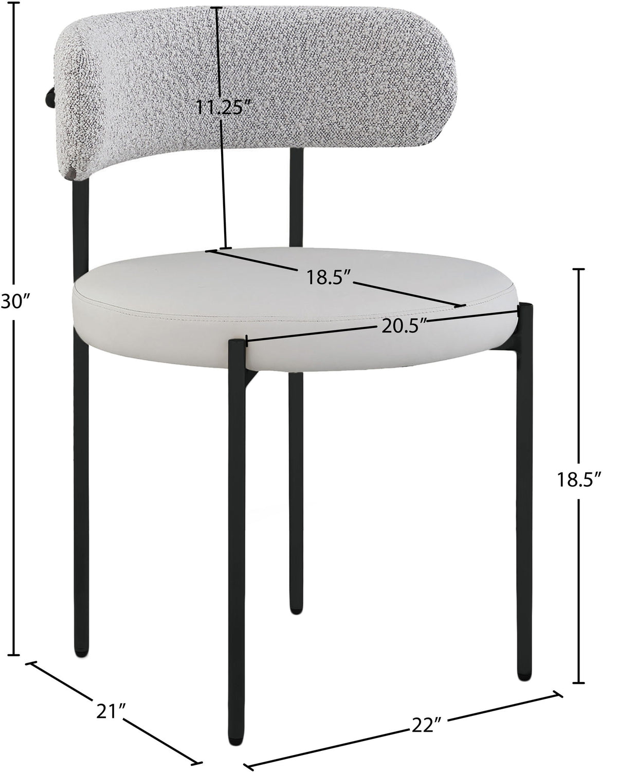 Beacon - Faux Leather Dining Chair With Black Legs (Set of 2)