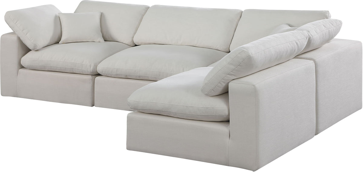 Comfy - 4 Piece Linen Fabric Modular Armless Sectional