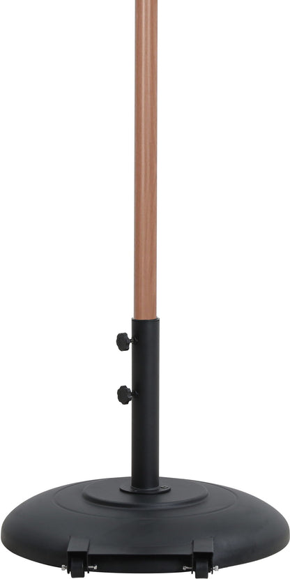 Fiji - Aluminum Patio Umbrella With Round Black And Teak Base