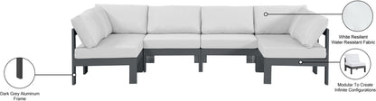 Nizuc - Outdoor Patio 6 Piece Modular Sectional With Gray Frame