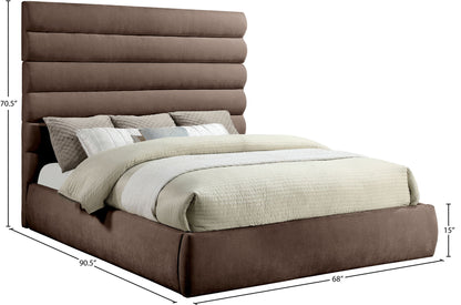 Adam - Chenille Fabric Bed With 70.5" Headboard