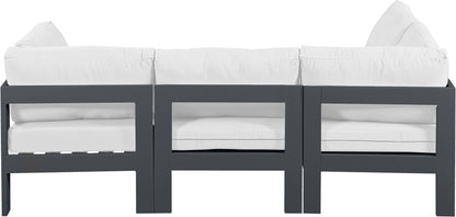 Nizuc - Outdoor Patio 4 Piece Modular Sectional With Gray Frame