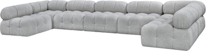 Ames - 7 Piece Boucle Fabric Modular Sectional