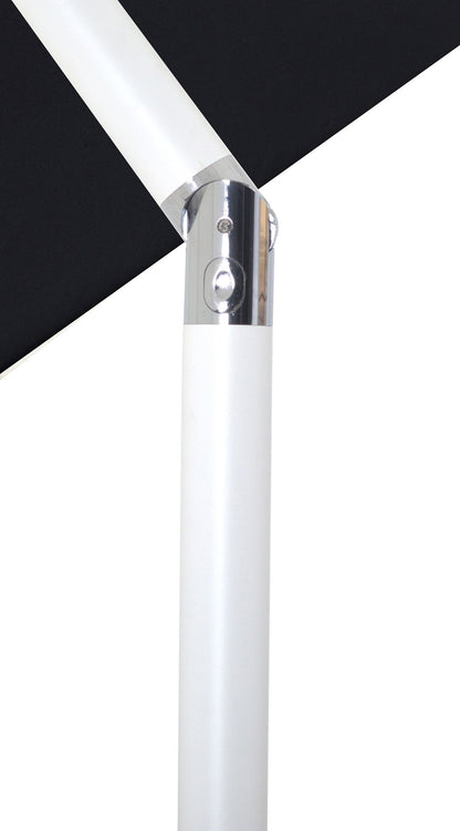 Fiji - Aluminum Patio Umbrella With Round Teak And White Base