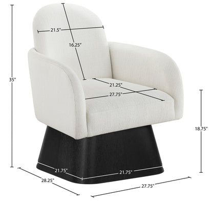 Marlowe - Linen Textured Fabric Upholstered Swivel Accent Chair - Stained Black