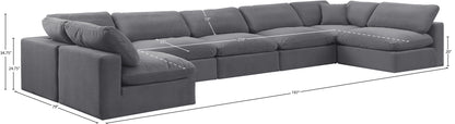 Comfy - 7 Piece Velvet Modular Armless Sectional