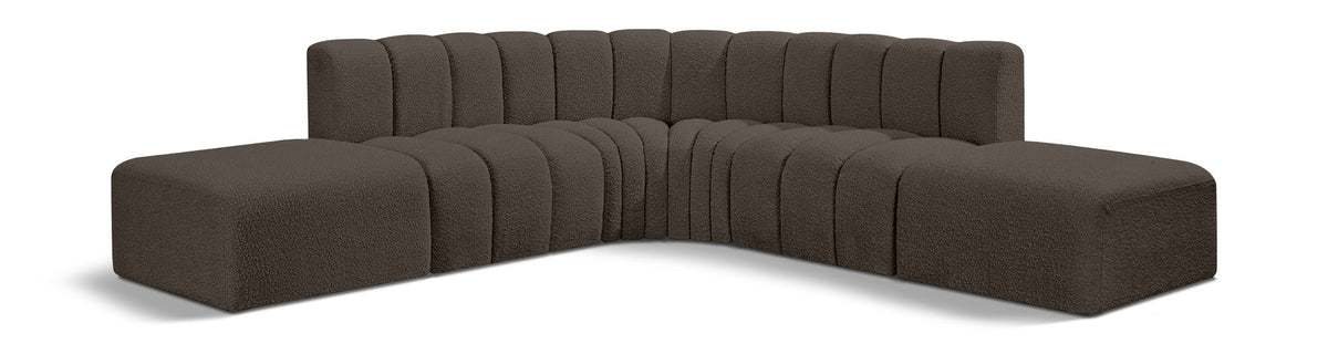 Arc - Boucle Fabric 6 Piece Corner Modular Sofa