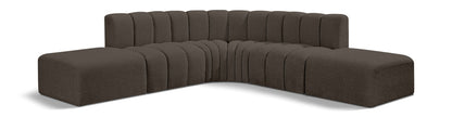 Arc - Boucle Fabric 6 Piece Corner Modular Sofa