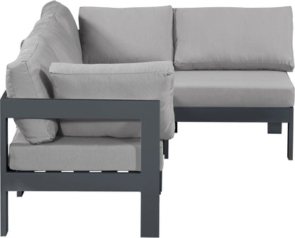 Nizuc - Outdoor Patio 4 Piece Modular Sectional With Gray Frame