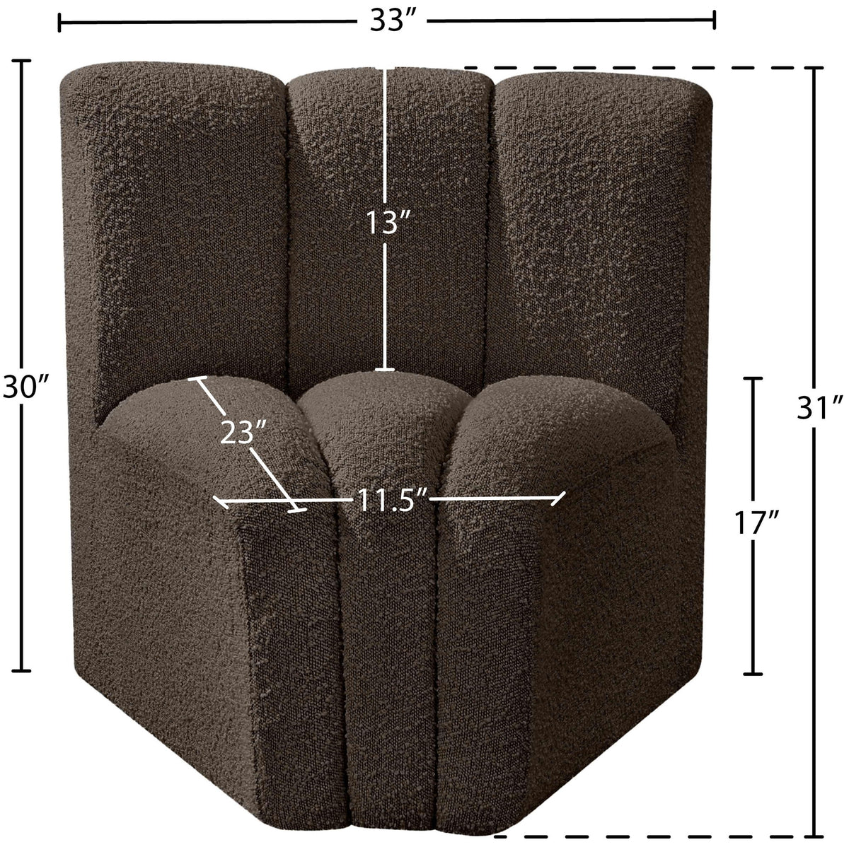 Arc - Boucle Fabric Curved Corner Chair