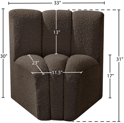 Arc - Boucle Fabric Curved Corner Chair