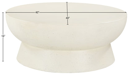Avaya - Concrete And Fiberglass Indoor / Outdoor Coffee Table - Cream