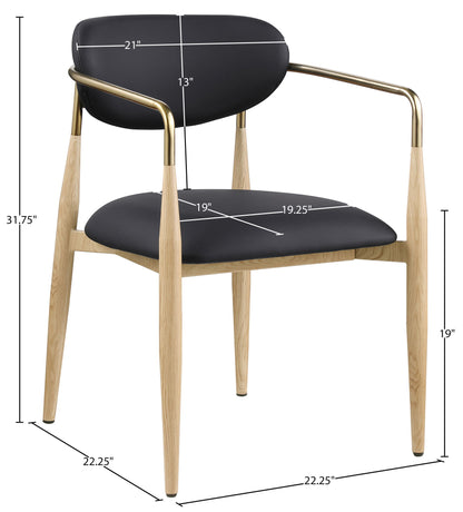 Ronda - Vegan Leather Upholstered Dining Arm Chair - Natural Legs