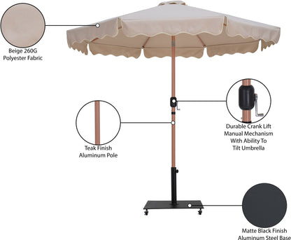 Amalfi - Aluminum Patio Umbrella - Black Base / Light Brown Pole