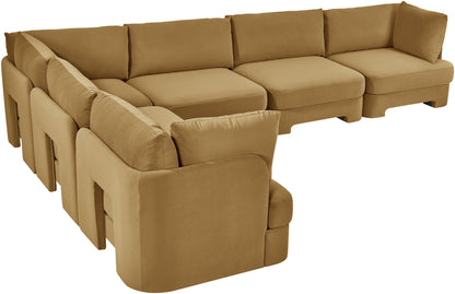 Hammond - Velvet Performance Fabric Upholstered 6 Piece Corner Sectional