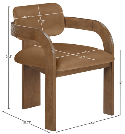 Cedra - Velvet Performance Fabric Upholstered Dining Chair (Set of 2) - Brown Frame