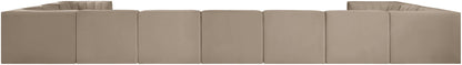 Rummi - Velvet Performance Fabric Upholstered 11 Piece Modular Sectional