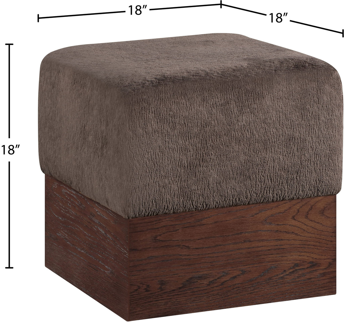 Havre - Ottoman / Stool With Brown Base