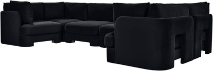 Hammond - Velvet Performance Fabric Upholstered 6 Piece U-Shaped Sectional