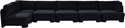 Hammond - Velvet Performance Fabric Upholstered 6 Piece L-Shaped Armless Sectional