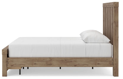 Oliandon - 3 Pc. - Queen Panel Storage Bed, Dresser And Mirror - Light Brown