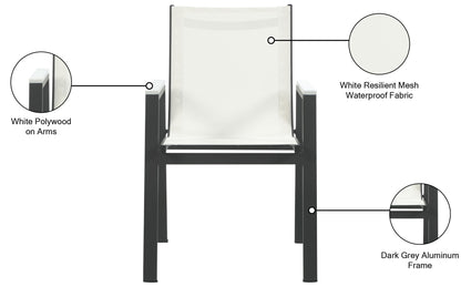 Nizuc - Outdoor Patio Dining Arm Chair With Gray Frame (Set of 2)