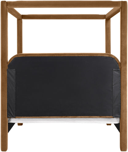 Salina - Velvet Upholstered Bed - Saddle