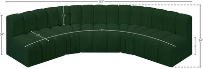 Arc - Boucle Fabric 5 Piece U-Shaped Modular Sofa