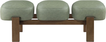 Woodcrest - Vegan Leather Upholstered Bench - Painted Brown Walnut Base