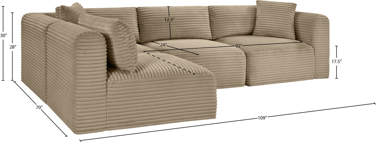 Shaggy - Fabric 4 Piece Modular Sectional