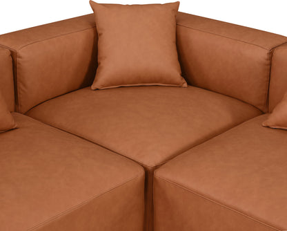 Cube - 6 Piece Modular Double Chaise Sectional - Cognac