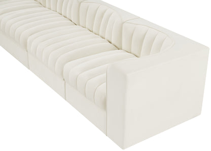 Rummi - Velvet Performance Fabric Upholstered 4 Piece Modular Sofa