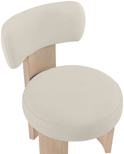 Atelier - Vegan Leather Upholstered Dining Chair (Set of 2) - Painted Natural Frame