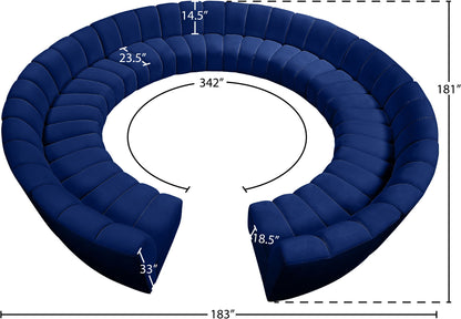 Infinity - 12 Piece Velvet Modular Sectional